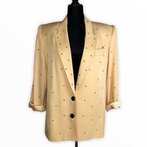 80’s Vintage Yellow Rhinestoned Power Blazer